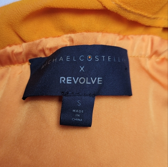 Revolve x Michael Costello Everett One Shoulder Orange Shift Dress Size Small - Picture 4 of 12